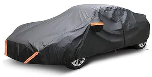 Outdoor Vollgarage Für MINI Cooper R50/R52/R53, Staubdicht, Regendicht, UV-geschützt, Mit Reflektorstreifen, Riemen Für Wind(Black)