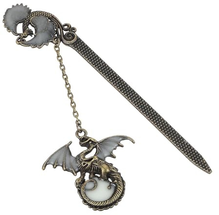 Jeffdad Leuchtende Metall Lesezeichen, Vintage leuchtet im Einzigartiges Glow in the Dark Lesezeichen Geschenk 3D Anhänger für Buchliebhaber Liebhaber (goldener Phönix)