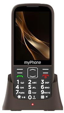 myPhone Halo 4 Plus LTE Unlocked Senior Mobile Phone, Dual Nano-SIM, 3.5 Colour Display, Large Buttons, Charging Dock, Long Standby Time (2500 mAh), 4G, 2 MP Camera – Praline Collection