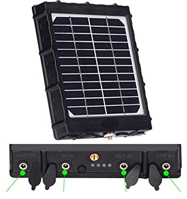 JOXLOVER Panneau Solaire, 4G Trail Camera Panneau Solaire for Les pièges Photo Batterie Externe Chargeur Solaire 8000mAh Batterie en Aluminium Polymère Solaire pour Camping-Car, Caravane, véhicule