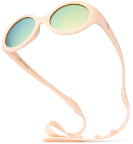 BABY SUNNIES Baby Sonnenbrille Oval - 0-24 Monate, Pfirsich - UV400 Sonnenschutz Baby - Unzerbrechlicher Rahmen - Sonnenbrille Kleinkind