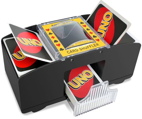 Vonsera Mélangeur de Cartes Électronique Automatique, Trieur pour 1 à 2 Jeux, Distributeur de Cartes pour Jeux de Type UNO, Poker, Texas Hold'em