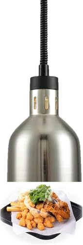 MYUYEE Lampada scaldavivande Commerciale Lampada scaldavivande Retrattile da 170 mm Lampada scaldavivande ad Alta Potenza Attrezzatura da Cucina per Hotel Commerciali,Argento
