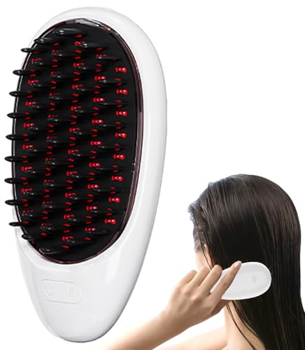 Masseur du cuir chevelu Peigne électrique - Brosse de cheveux vibrante à batterie avec 5 modes | Masseur de tête relaxant pour les soins capillaires, 2 têtes de massage, peigne de vibration du cuir