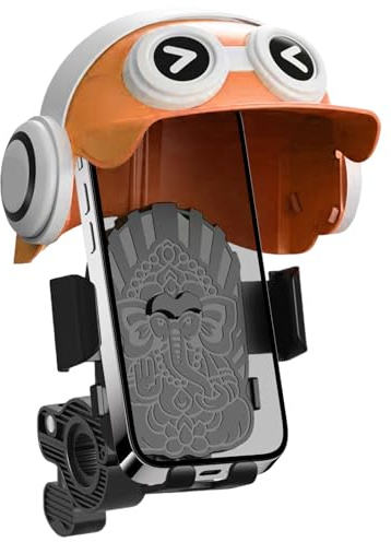Vhjlfig Supporto per telefono per bicicletta, fissaggio con visiera e supporto per casco, per bicicletta, navigazione, chiamate video Streaming Live GPS
