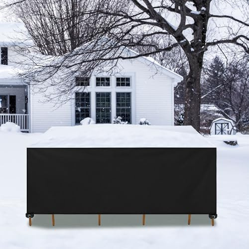 HNBFKD Abdeckung Gartenmöbel Winterfest 250x100x80cm/LxWxH 420D Wasserdicht 420D Oxford Abdeckhauben für Tische, Winddicht Staubfest Schutzhülle für Sitzgruppe Gartentische Terrassenmöbel