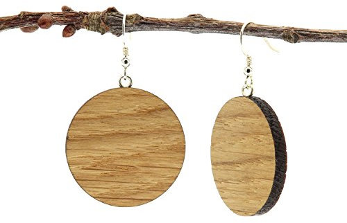 NaturSchatulle Holzohrringe Holzschmuck Kira Eiche I natürliche Ohrhänger Holz 925 Sterling Silber Ohrringe Damen Ohrschmuck