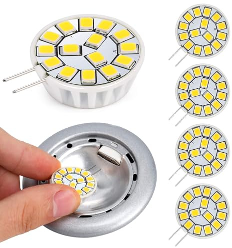Kohree G4 LED Bulb 12V 4000K AC/DC Bi-Pin Base Ceiling Recessed Puck Light Bulb LED Replacement Halogen Bulb 20W Equivalent for RV Camper Trailer 5th Wheel and Marine Boat (2 Watt, Natural White)