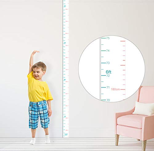 kolymax Messlatte für Kinder Wachstumstabellen-Lineal, Wanddekoration zum Messen von Kindern, Jungen, Mädchen, Weiß