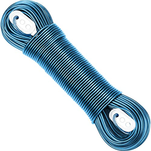 “The Strongest” Steel Washing Line by Smith‘s® (Blue, Size 30m/100ft) | Super Strong, Lifelong, Heavy-Duty Outdoor & Indoor Clothesline | Rot, Mould & Weather Resistant | Lifelong Guarantee!