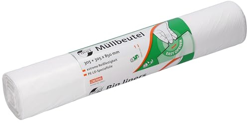 DEISS FIRST PLUS 36507 aus LDPE, 1A-Material, 80 l passend für Drahtgitterkörbe, weiß, 40 Stück/Rolle
