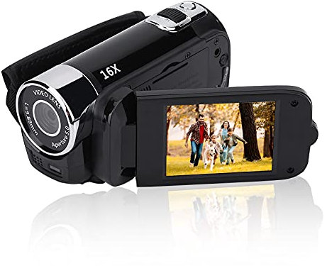 Bewinner Caméscope Numérique Portable, Carte BG Full HD, 32GB, 270 ° Rotation, 16X1080P HD Caméra Vidéo DV pour la Soirée, Camping