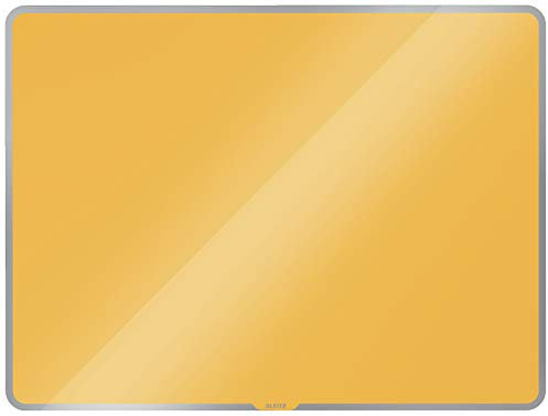 Leitz Pizarra de cristal magnético Cosy 600x400 mm, color amarillo cálido