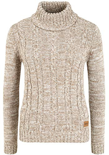 OXMO OXPhilipa Damen Rollkragenpullover Pullover mit Rollkragen 100% Baumwolle Regular fit, Größe:S, Farbe:Dune (795409)