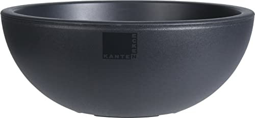 Muddy Hands 40cm Large Black Bowl Plant Pot Indoor Home Outdoor Garden Round Plastic Flower Planter Water Feature