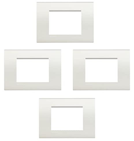 Bticino 4 Pezzi Placca 3 Posti Bianca Living Light LNA4803BI in Tecnopolimero
