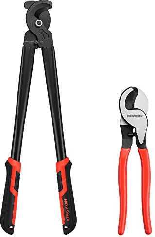Cable Cutters Set, MAXPOWER 250mm & 380mm Heavy Duty Cable Wire Cutters Electricians Wires Cables Cutting Pliers for Cutting Copper and Aluminum Cable - Pack of 2