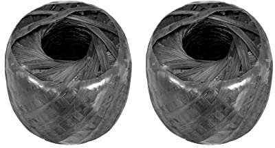 Rebower Cuerda De Poliéster Nylon [para Empaquetado Doméstico DIY]-100m/328ft / 2 Rollos De Plástico, Negro
