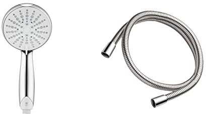 Mira Showers 2.1703.004 Nectar 9 cm 4-Spray Shower Head - Chrome & Showers 2.1605.166 Logic 1.25 m Metal Shower Hose - Chrome
