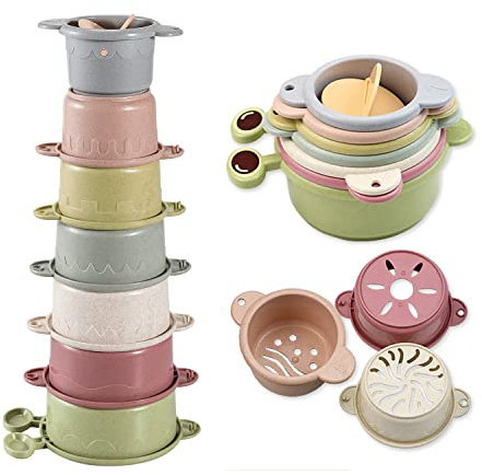 Cosaway Baby Stapeln Nesting Cups Spielzeug, Montessori Spielzeug für Kleinkinder 6+ Monate (618-84)