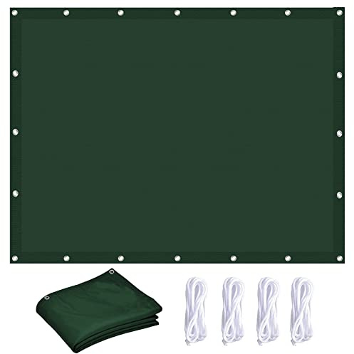 Vela Ombreggiante 4 x 5 m Protezione Raggi UV e Impermeabile Telo Tenda da Sole a Vela con Occhielli e Fascetta per Esterno, Giardino e Terrazza, Piscina, Verde Scuro