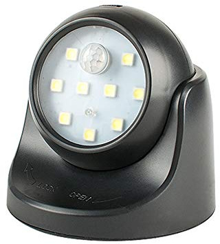 XUPHINX PIR Motion Sensor Night Light, 9LED Battery Operated, 360° Auto On/Off, 3 Modes, Wireless Security Light Lamp, for Home, Indoor,Outdoor, Driveway, Garden, Pathway (Black)