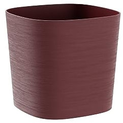 Teraplast Pot de Fleurs élégant Capri, jardinière d'extérieur en polyéthylène Effet satiné, avec réserve d'eau intérieure, Convient également pour l'intérieur, 29 x 29 x 27 cm (29 cm, Red Grape)