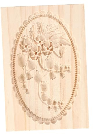 Carved Wooden Cookie Stamp Mould Rose Flower Cookie Cutter Cookie Presses Stamps for Thanksgiving Birthday Baking Tool(campanula)