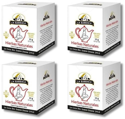 Infusión Hierbas Naturales 40 Bolsitas de La Barraca en 4 Cajas - Infusion Digestiva y Natural Cassia Angustifolia - Bienestar Intestinal con Hojas de Sen - Mejor Selección ENOVINOS