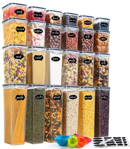 YASHE Vorratsdosen mit Deckel, Luftdicht Vorratsdosen Set, Satz von 10 * 1.5L, Kunststoff BPA-freie, Frischhaltedosen mit Deckel für trockene Lebensmittel, Müsli, Mehl und Zucker