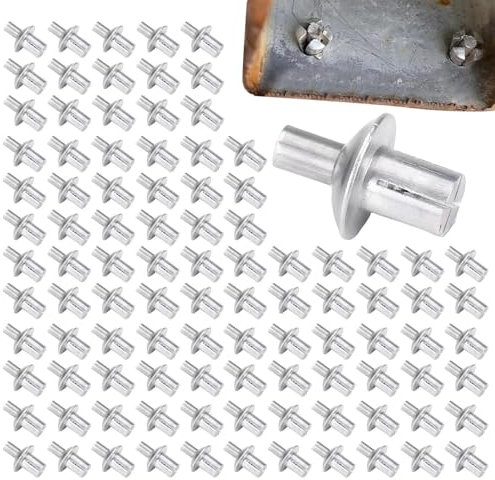 Generic 100pcs Aluminum Blind Rivet, Hammer Drive Rivets, Half Round Head Hammer Drive Blind Rivets, Aluminum Core Rivets, Knock Type Expansion Rivets For Home, Electronic, Precision