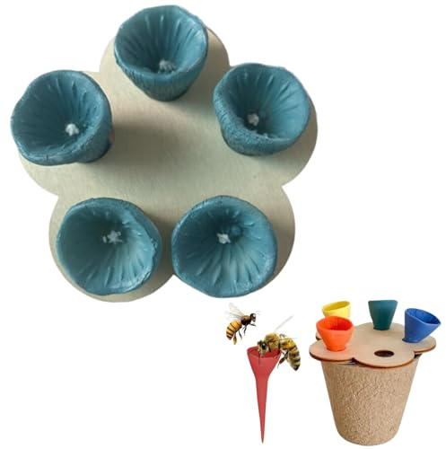 Bee Insect Drinking Cup, Bee Cups, Colorful Bee Insect Drinking Cup for Garden, Thirsty Pollinators Need a Drink, Bees Need Safe Places to Drink, Bee Cups Collect a Teaspoon of Water (Green)