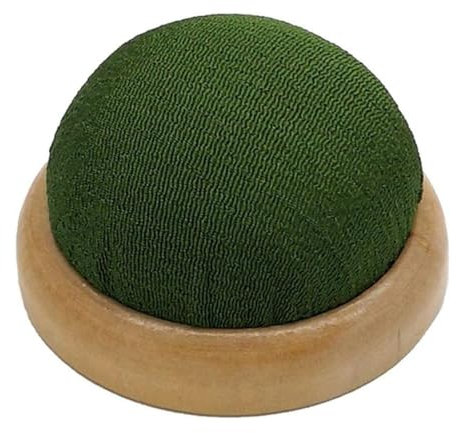 Rundes Nadelkissen aus Holz, Nadelkissen, Nähnadelkissen, Nadelhalter, Quiltnadelhalter, Nähnadelkissen, Nadelkissen für Handarbeiten, DIY, Handwerk (Solid Green)