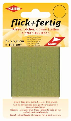 Kleiber flick und fertig, selbstklebender Flicken, Risse, Löcher, dünne Stellen einfach zukleben, Nylon zuschneidbar, (25 x 5,8 cm)