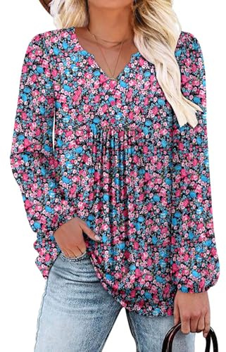 CHICZONE Womens Tunics Tops V-Neck Blouse Henley Shirts for Ladies Casual T-Shirt