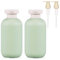OMBRISA Travel Shampoo Bottles 2 Pcs with Flip Cap and Pump, Travel Bottles for Toiletries 200ml, Empty Leak Proof Squeeze Travel Containers, for Toiletries,Shampoo and Conditioner (Green*2)