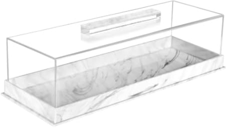 MagiDeal Vitrine de pâtisserie de boulangerie, présentoir à desserts, boîte de présentation rectangulaire, support à gâteaux pour magasin, commercial, Blanc