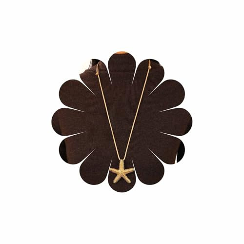 Wendalern Bohème Gold Seestern Halskette Für Frauen Große Seestern Anhänger Halskette Einstellbar Geflochtene Seil Stern Halskette Lange Gewachstes Seil Kordel Pullover Kette Halskette Ozean Schmuck