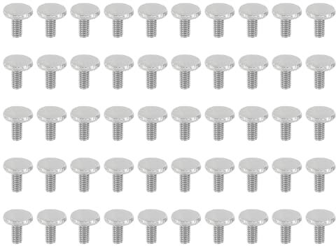 PATIKIL 8#-32x9mm Viti per Fissaggio a Luce Zigrinata, 50pz Bulloni Metallici a Punta Piatta Manopole Presa Viti a Farfalla per Mobili Elettronica Meccanica, Tono Nichel 10mm