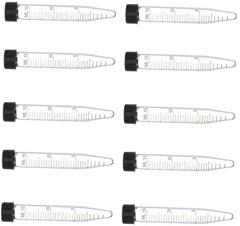 Gatuida 10 Tubes à Essai Coniques En Verre Gradué De 15 Ml Avec Bouchons à Vis Étanches, Résistants Chimiquement Pour Laboratoire Biochimie, Biologie Moléculaire Et Préparation D’échantillons