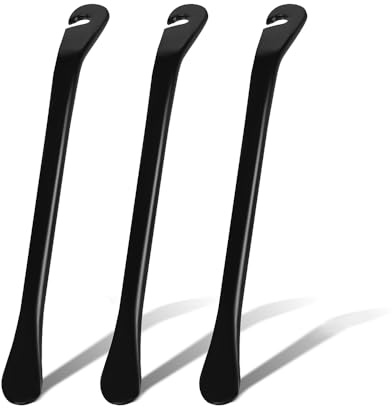 3 Stück Reifenheber Fahrrad, Kohlenstoffstahl Metall, 120mm, Ergonomisch für Fahrrad, Rennrad & Mtb (Schwarz)