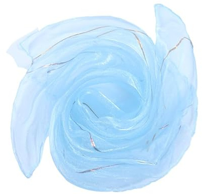 YKAFADE 12 Stück 60 x 60cm Square Jongliertücher -Tanztücher Gymnastiktücher Jonglier Tücher Schals Chiffontücher Performance Schals für Sensorisches Werkzeug Kindergarten Kindershow Zubehör -Blau