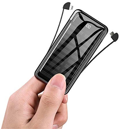 Power Bank Caricabatterie Solare, 10000Mah Portatile Mini USB Tipo-C Solare Display Digitale Ricarica della Batteria
