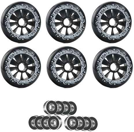 6-pack inline-rullskridskor rullskridskor hjul inline-hjul för utomhusbruk 90 mm 100 mm 110 mm ersättning med ABEC 9-kullager hårdhet 85A ökad hastighet
