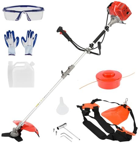 Outil de jardin multifonction 52 cc 2 en 1, coupe-bordures à essence puissant, débroussailleuse, débroussailleuse robuste, léger, moteur à 2 temps, démarrage rebondissant, dégagement de jardin