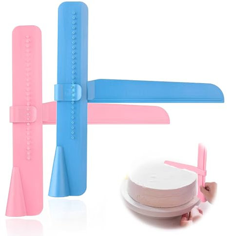 NHQZ 2 Pezzi raschietti per torte per applicare la glassa, spatola per dolci, per decorazione di torte, spatola per torte per crema, fondente, cake scraper（Blu e Rosa）