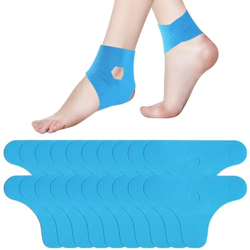 20 Pièces Bandes De KinéSiologie PréDéCoupéEs, Bandes De KinéSiologie Pré-DéCoupéEs Pour Cheville Douces Pour La Peau Avec Un Confort De Port Parfait ImperméAbles et éLastiques,pour Support Musculaire