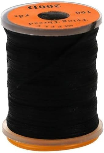 Filo per pesca a mosca, 200D, nero, 91,4 m, filo fluorescente per pesca con gancio per spigola, accessori per materiali per la costruzione di mosche