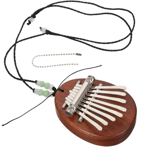 DECHOUS Kalimba de Dedo Mini Piano de Pulgar 8 Teclas con Cuerda Colgante Madera y Metal Instrumento Musical Fácil de Tocar Tono Puro para Principiantes y Profesionales