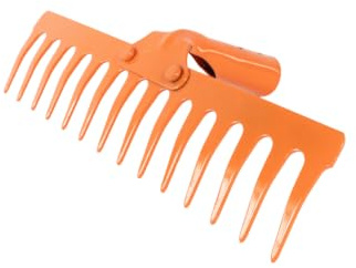 OWIJI Rastrello Orto da Giardino Acciaio 14 Denti Livellare Spazzare Larghezza di 33,5 cm Foglie Senza Manico Robusto Resistente Attrezzo per Orto e Giardinaggio